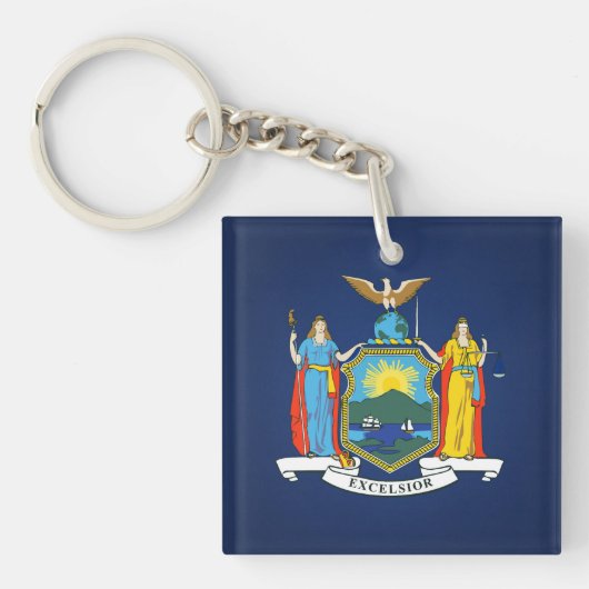 Porte-clés Drapeau cool De L'État De New York (Devant)
