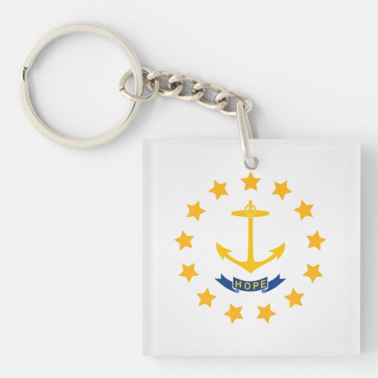 Porte-clés Drapeau cool De L'État De Rhode Island (Devant)