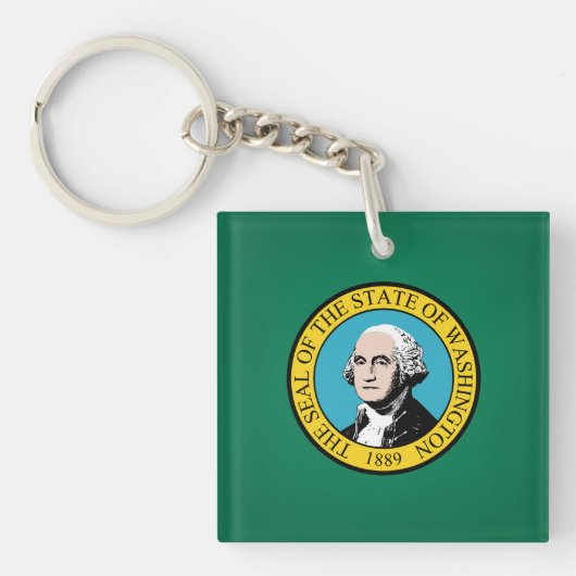 Porte-clés Drapeau cool De L'État De Washington (Devant)