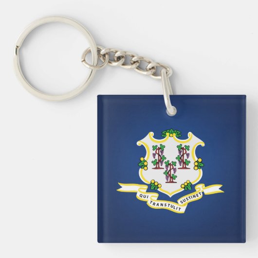 Porte-clés Drapeau cool De L'État Du Connecticut (Devant)