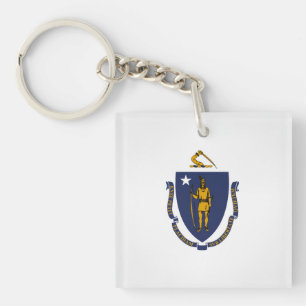 Porte-clés Drapeau cool De L'État Du Massachusetts