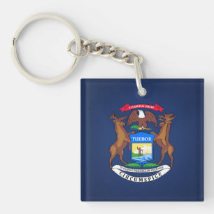 Porte-clés Drapeau cool De L'État Du Michigan