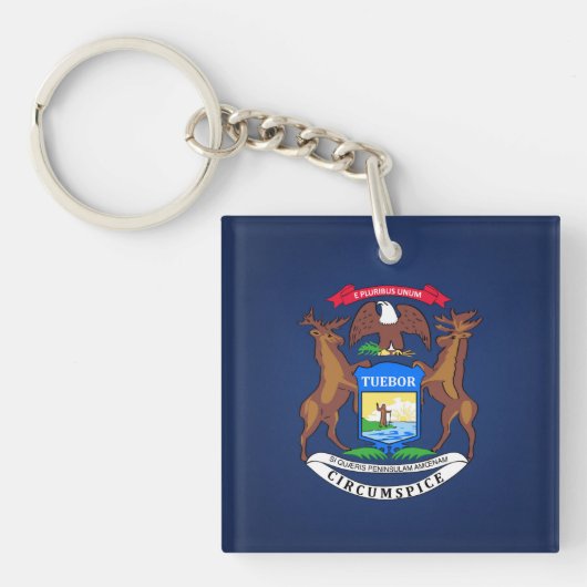 Porte-clés Drapeau cool De L'État Du Michigan (Devant)