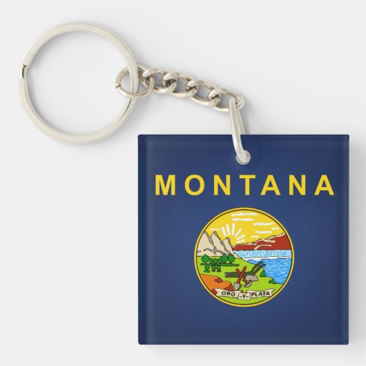 Porte-clés Drapeau cool De L'État Du Montana (Devant)
