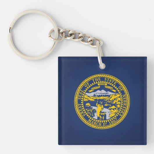 Porte-clés Drapeau cool De L'État Du Nebraska (Devant)