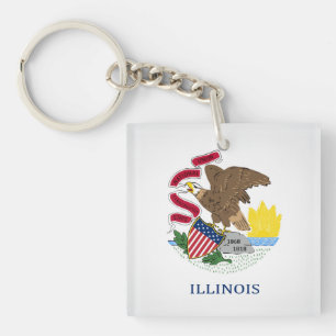 Porte-clés Drapeau cool De L'Illinois