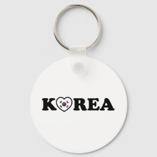Porte-clés Drapeau coréen Love Heart