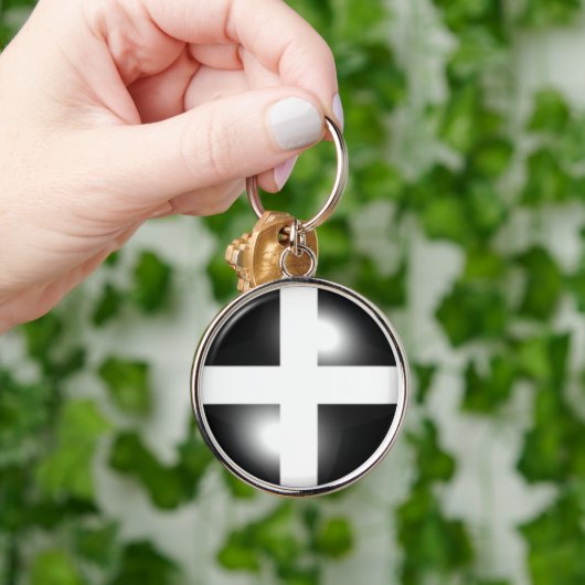 Porte-clés Drapeau cornouaillais de dôme brillant (Main)