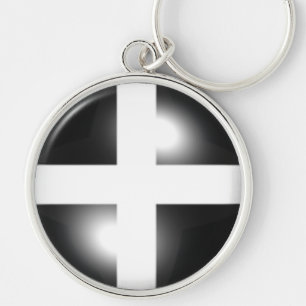 Porte-clés Drapeau cornouaillais de dôme brillant