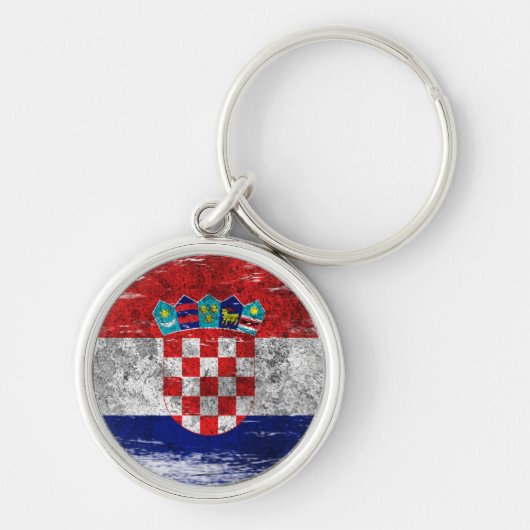 Porte-clés Drapeau croate éraillé et porté (Devant)