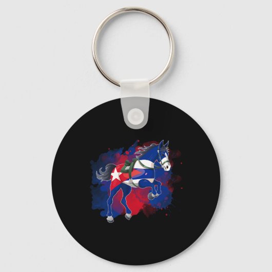 Porte-clés Drapeau Cuba équitation (Recto)