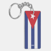 Porte-clés Drapeau Cuba - Monogramme personnalisé (Devant gauche)