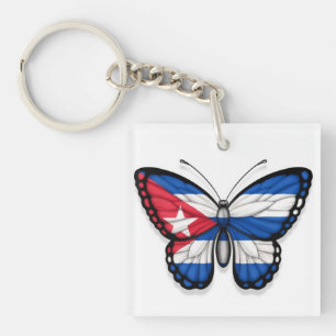 Porte-clés Drapeau cubain de papillon