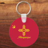 Porte-clés drapeau d'Albuquerque, Nouveau-Mexique (Recto)