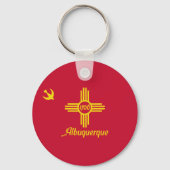 Porte-clés drapeau d'Albuquerque, Nouveau-Mexique (Verso)