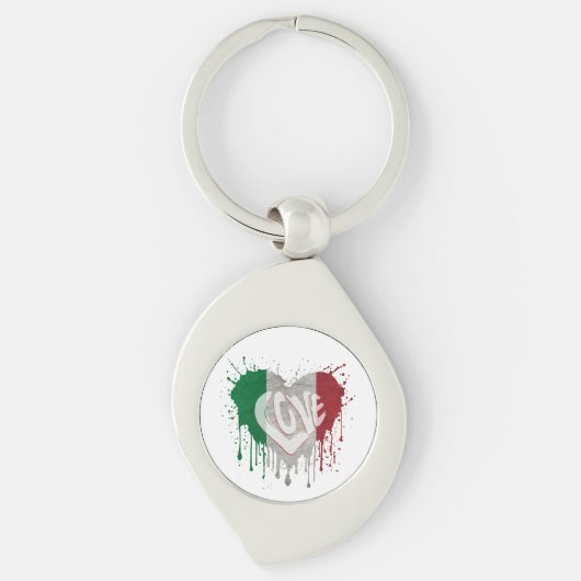 Porte-clés Drapeau d'amour Italie (Devant)