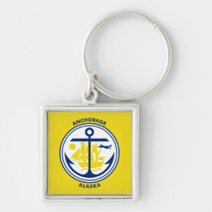 Porte-clés Drapeau d'Anchorage, Porte - clé de l'Alaska