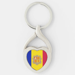 Porte-clés Drapeau d'Andorre patriotique