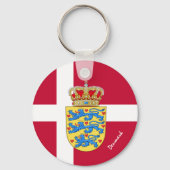 Porte-clés Drapeau danois, emblème & Danemark vacances / spor (Recto)
