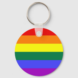 Porte-clés Drapeau d'arc-en-ciel de barre horizontale de gay
