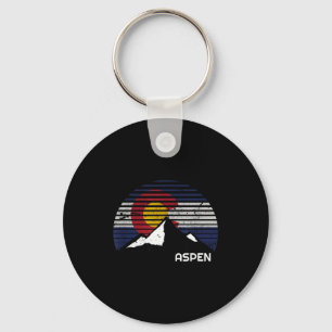 Porte-clés Drapeau d'Aspen Colorado - co oiseau bleu jour mon