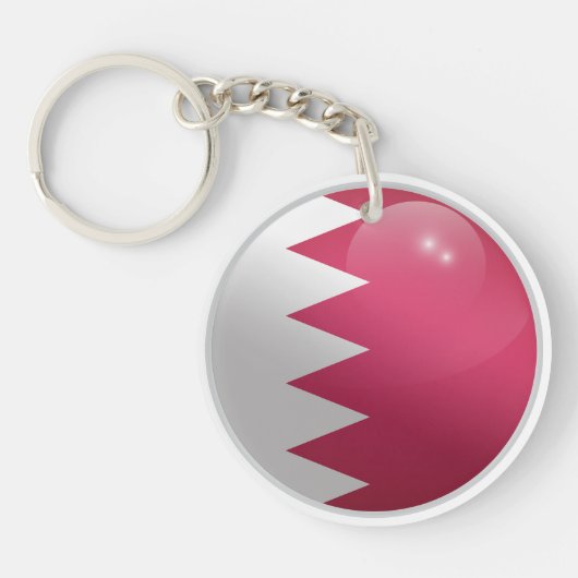 Porte-clés Drapeau de Bahreïn Cercle Brillant (Devant)