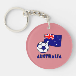 Porte-clés Drapeau de balle de football australien bleu sur f