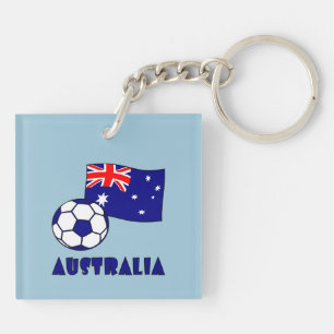 Porte-clés Drapeau de balle de football australien sur fond b