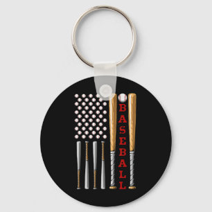 Porte-clés Drapeau de baseball américain patriotique - Base v