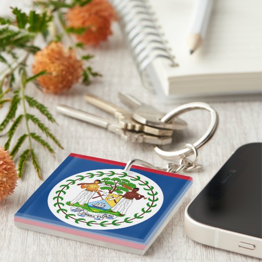 Porte-clés Drapeau de Belize (Devant Droit)