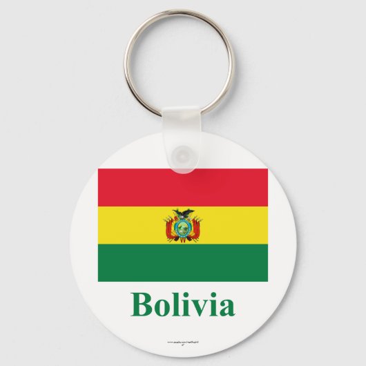 Porte-clés Drapeau de Bolivie avec nom (Recto)