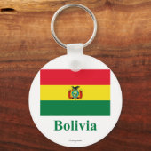Porte-clés Drapeau de Bolivie avec nom (Recto)