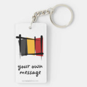 Porte-clés Drapeau de brosse de la Belgique (Dos)