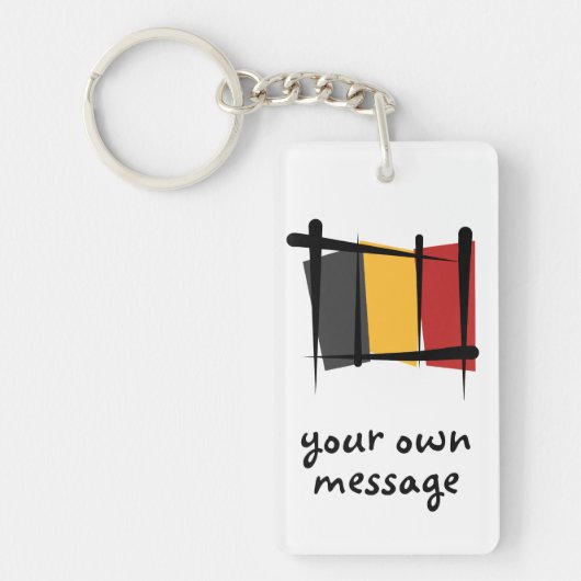 Porte-clés Drapeau de brosse de la Belgique (Devant)