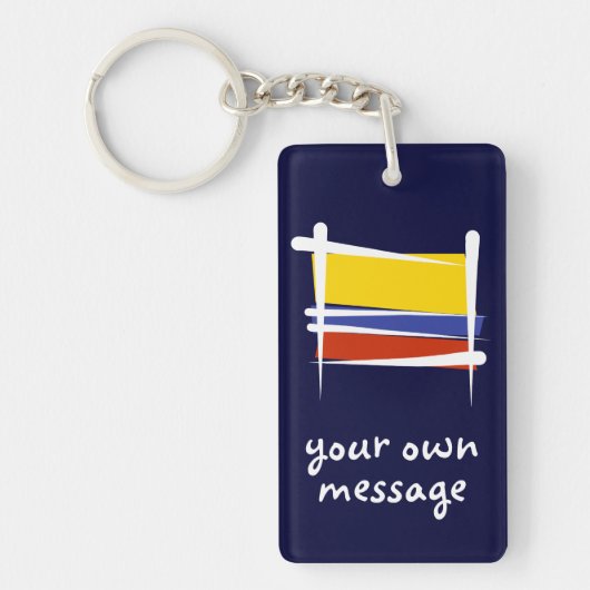 Porte-clés Drapeau de brosse de la Colombie (Devant)
