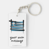 Porte-clés Drapeau de brosse de la Grèce (Dos)