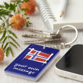 Porte-clés Drapeau de brosse de la Norvège (Devant droit)