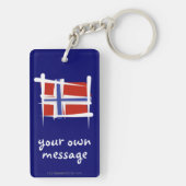 Porte-clés Drapeau de brosse de la Norvège (Dos)