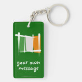 Porte-clés Drapeau de brosse de l'Irlande (Dos)