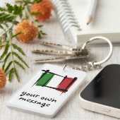 Porte-clés Drapeau de brosse de l'Italie (Devant droit)