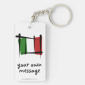 Porte-clés Drapeau de brosse de l'Italie (Dos)