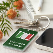 Porte-clés Drapeau de brosse de l'Italie (Devant droit)
