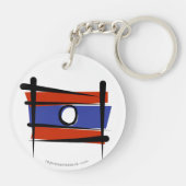 Porte-clés Drapeau de brosse des Laotiens (Dos)