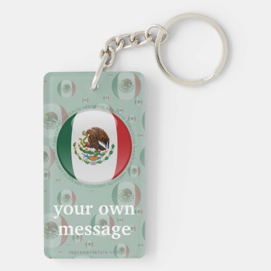 Porte-clés Drapeau de bulle du Mexique (Dos)