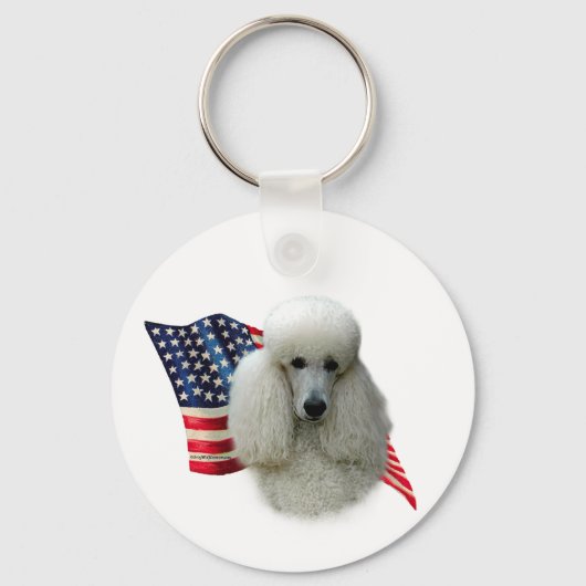 Porte-clés Drapeau de caniche (blanc) (Recto)