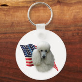 Porte-clés Drapeau de caniche (blanc) (Recto)