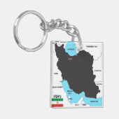 Porte-clés drapeau de carte de pays de l'Iran (Devant gauche)