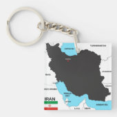 Porte-clés drapeau de carte de pays de l'Iran (Devant)