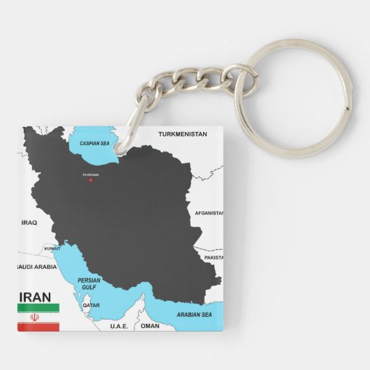 Porte-clés drapeau de carte de pays de l'Iran (Dos)