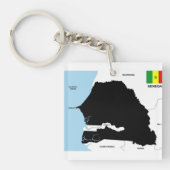 Porte-clés drapeau de carte de pays du Sénégal (Devant)